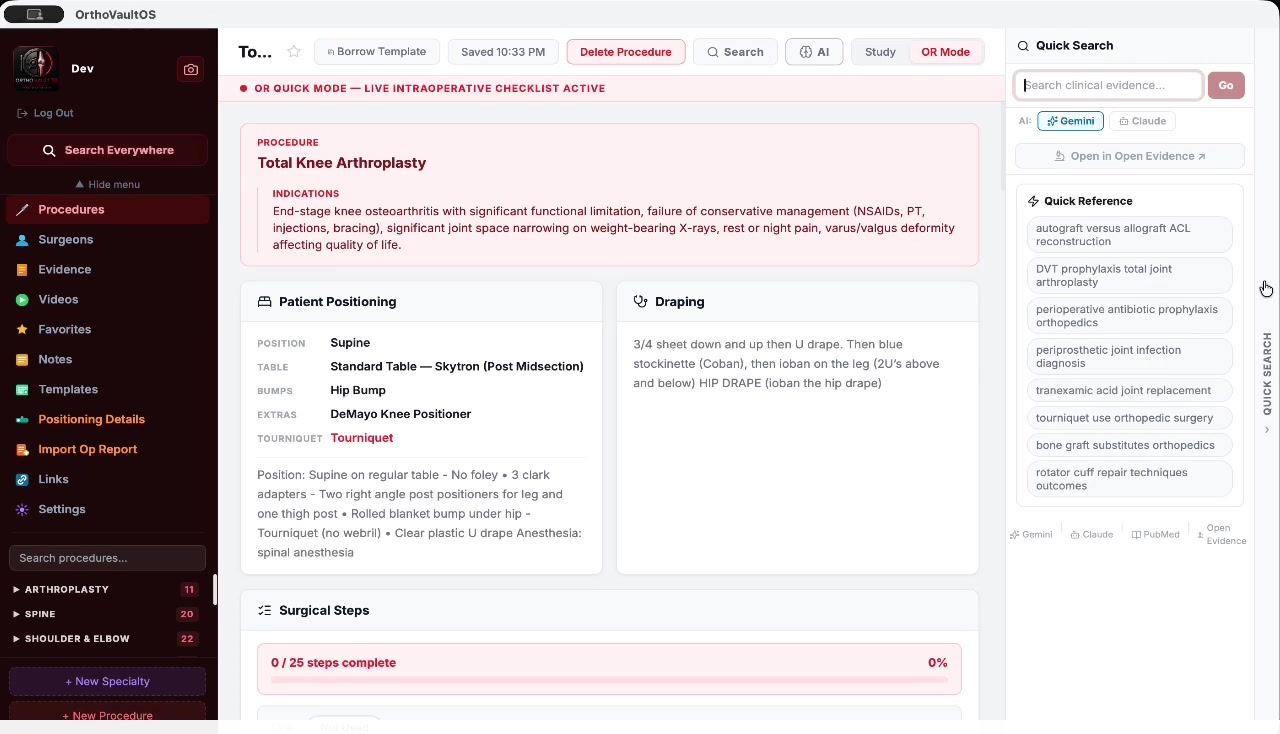 Instant AI evidence search, mid-case
