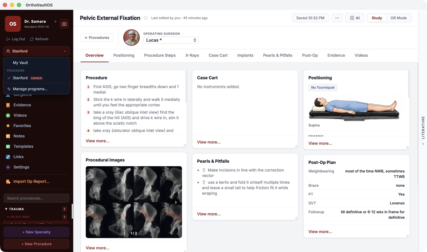 Shared programs — one library your whole residency agrees on
